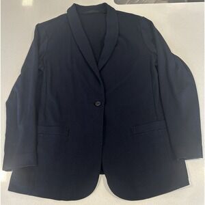 UNIQLO Womens Navy Knit Jacket 1 Button Pockets Medium